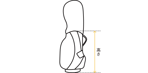 キャディバッグ の採寸ガイド画像