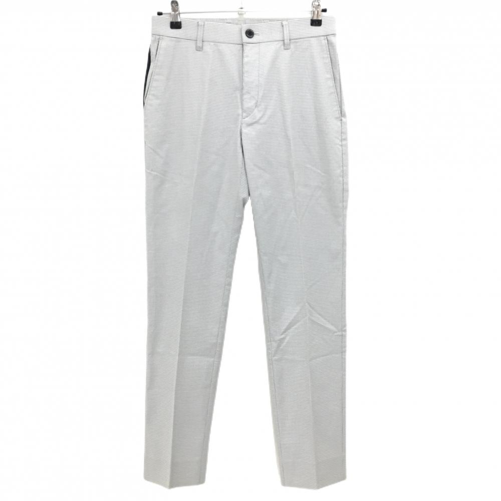 【超美品】23区ゴルフ パンツ 白×グレー 総柄 バックロゴ メンズ  ゴルフウェア 23区