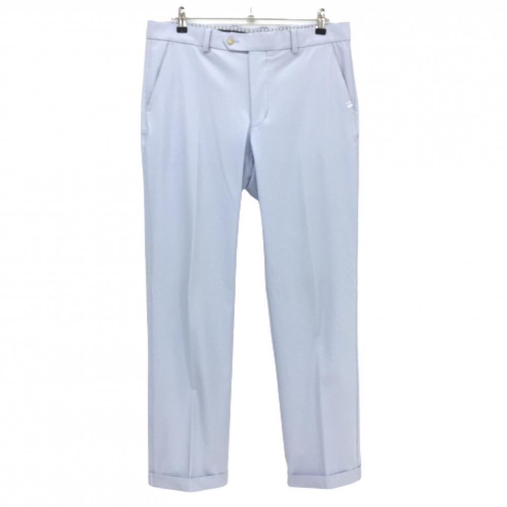 【美品】アシュワース パンツ ライトブルー系 細ストライプ ストレッチ メンズ 88 ゴルフウェア ASHWORTH