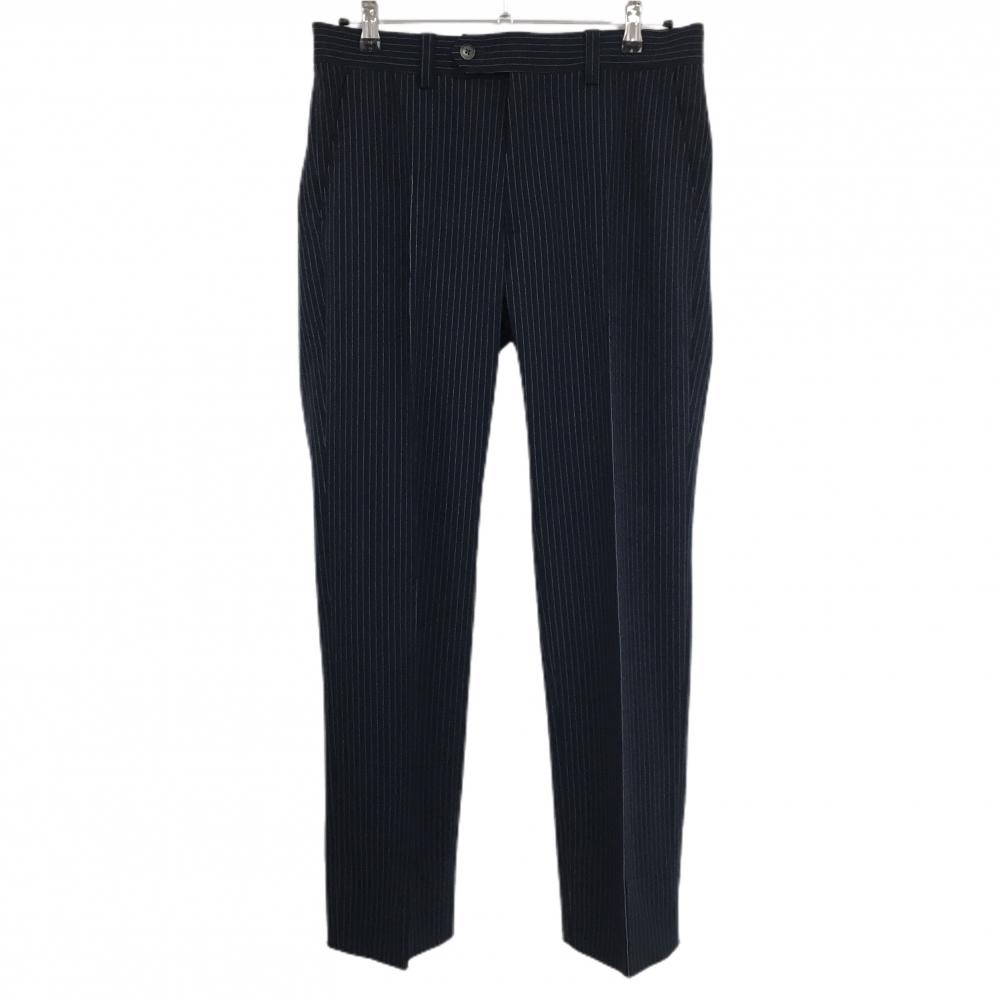 【超美品】アシュワース パンツ ネイビー×白 ストライプ ストレッチ  メンズ 82 ゴルフウェア ASHWORTH