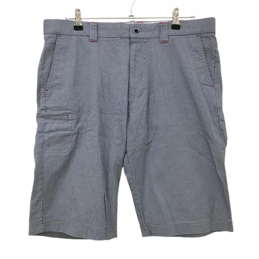 【美品】アシュワース ハーフパンツ ネイビー×白 千鳥格子 メンズ 91 ゴルフウェア ASHWORTH
