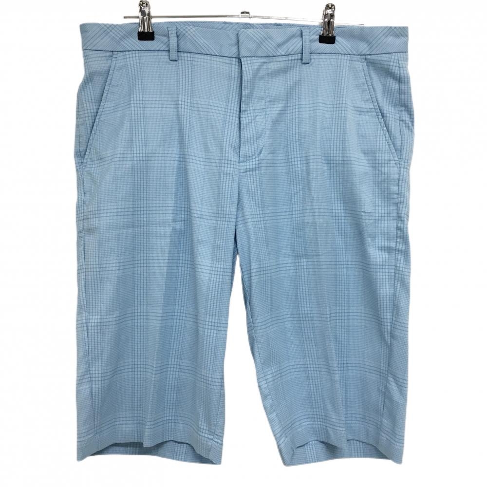 アシュワース ハーフパンツ ライトブルー チェック柄 バックロゴ メンズ 94 ゴルフウェア ASHWORTH