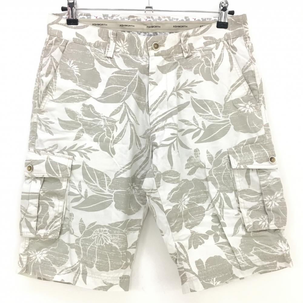 アシュワース ハーフパンツ ベージュ×グレージュ 花柄 メンズ 79 ゴルフウェア ASHWORTH