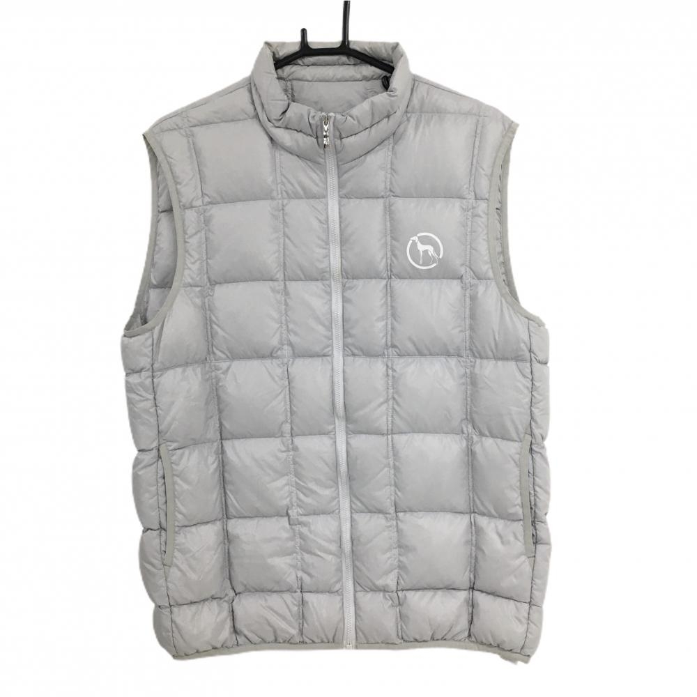 アダバット ダウンベスト ライトグレー ダウン90％ フェザー10％  メンズ 48(LL) ゴルフウェア adabat