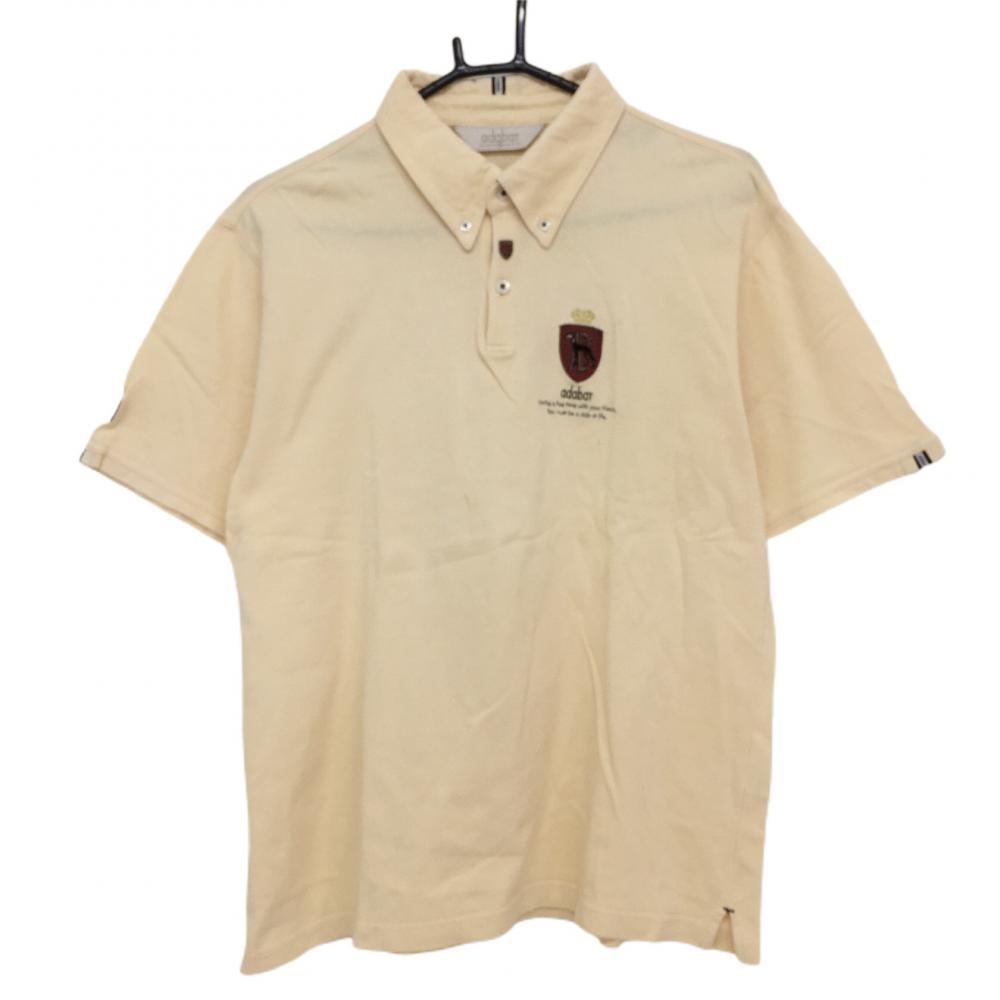 アダバット 半袖ポロシャツ ライトオレンジ 刺しゅうワッペン メンズ IV(L) ゴルフウェア adabat 画像