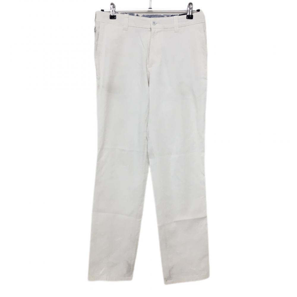 アダバット パンツ 白 織生地 シンプル バックロゴ刺しゅう メンズ 44 ゴルフウェア adabat