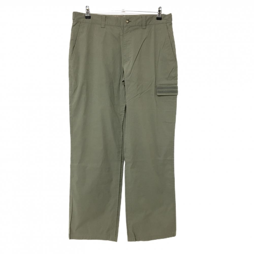 【美品】アダバット パンツ カーキ 無地 5ポケット ストレッチ メンズ 50(XL) ゴルフウェア adabat