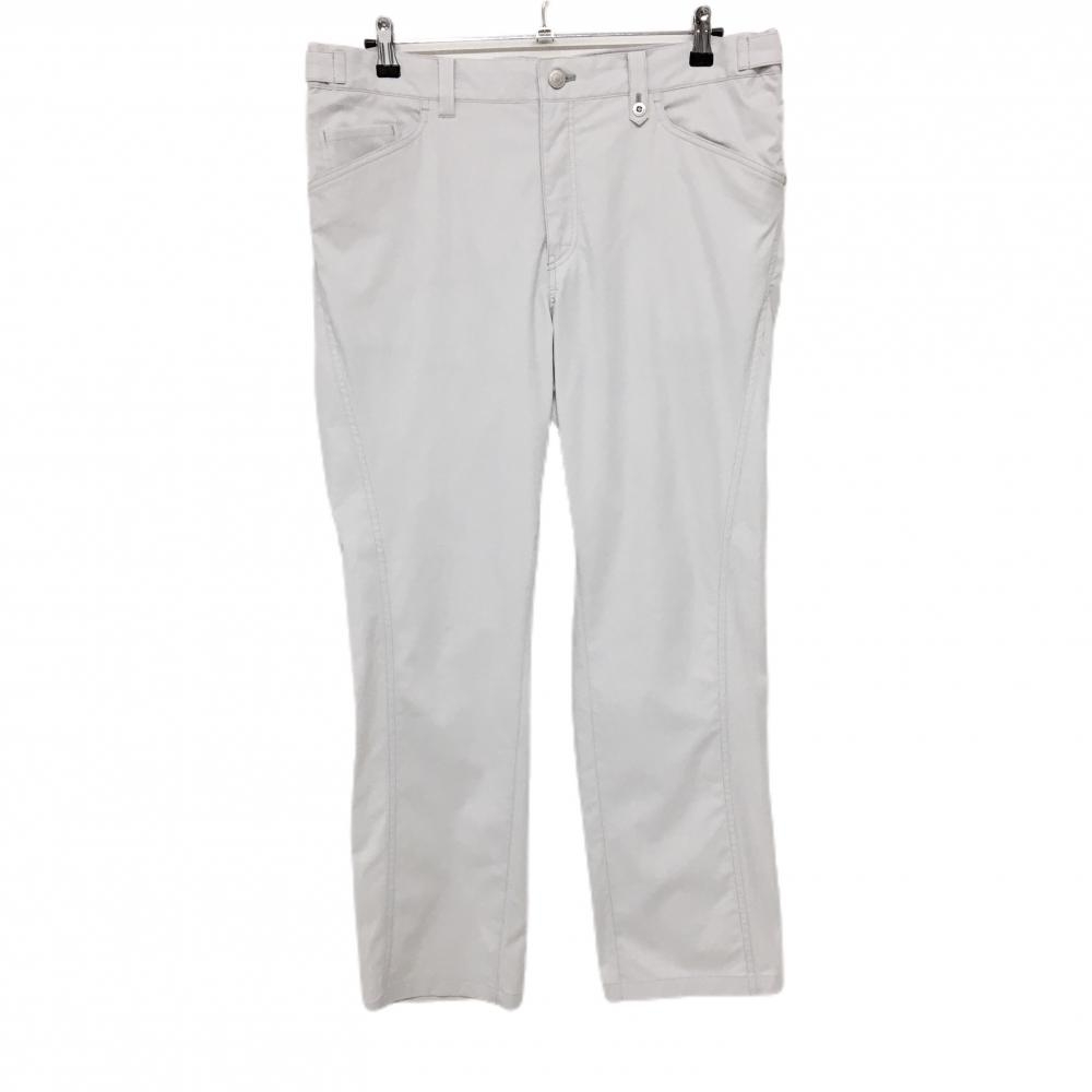 【超美品】アダバット パンツ ライトグレー 無地 ウエストマジックテープ調節可 メンズ 50(XL) ゴルフウェア adabat