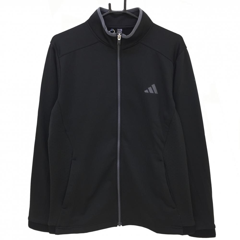 【新品】アディダス ジャケットブルゾン 黒×グレー 裏微起毛 異素材 メンズ L ゴルフウェア adidas 画像