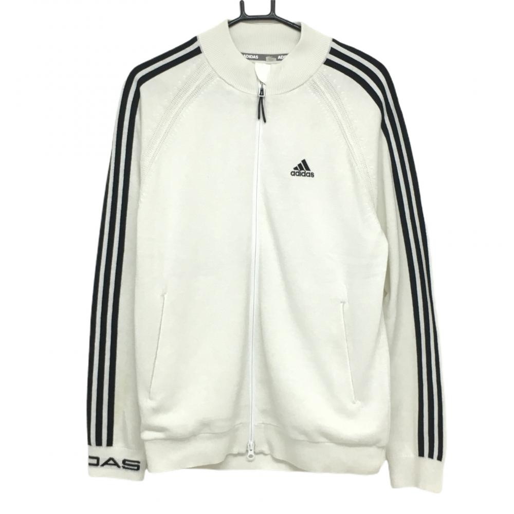 アディダス ニットジャケット 白×黒  メンズ 表記なし ゴルフウェア adidas 画像