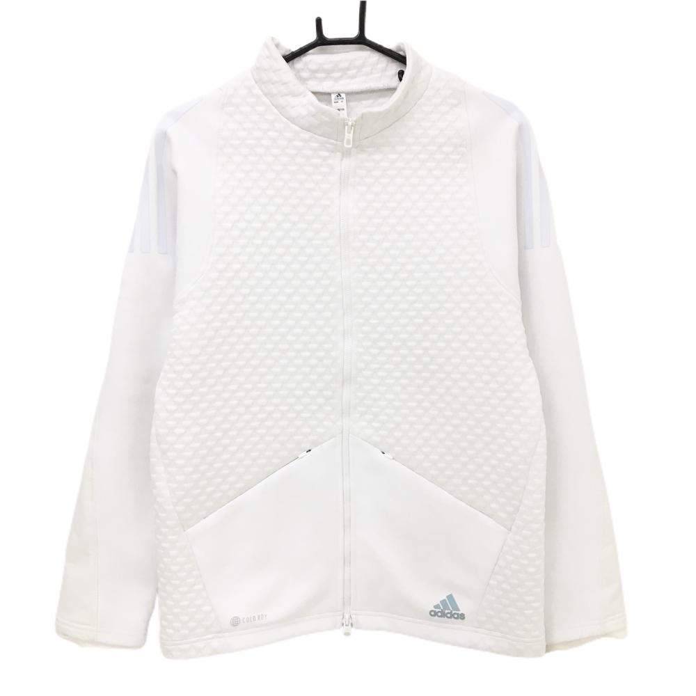 アディダス ジャケット 白 凹凸生地  メンズ M ゴルフウェア adidas