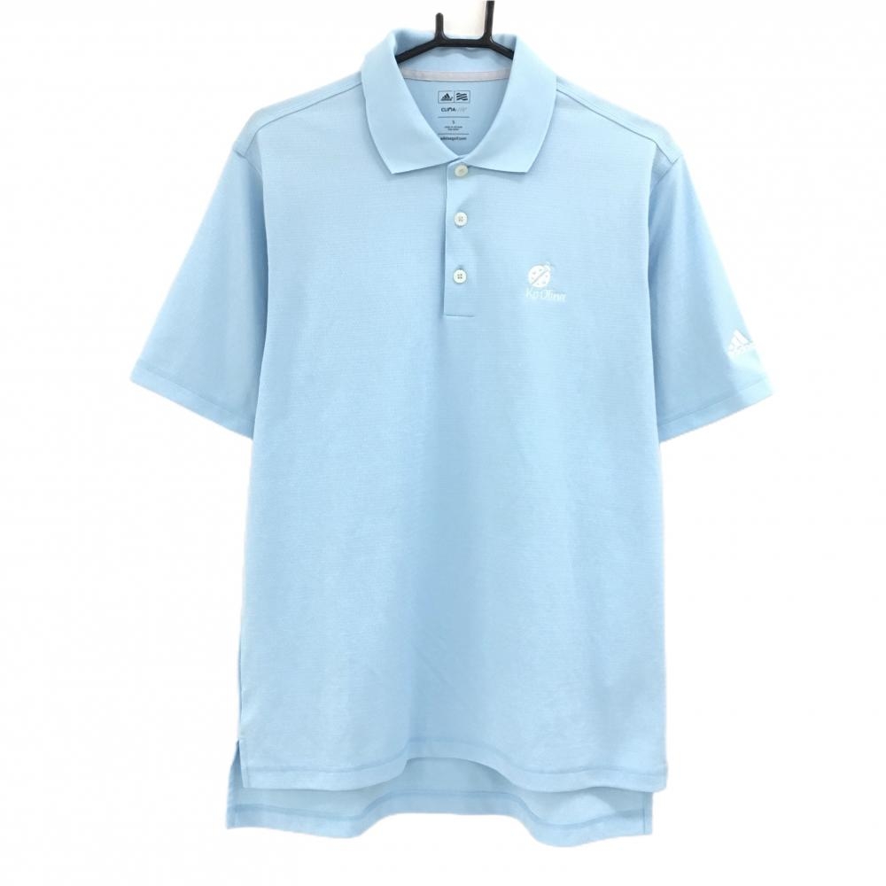 アディダス 半袖ポロシャツ ライトブルー 織生地 CLIMA LITE メンズ S ゴルフウェア adidas
