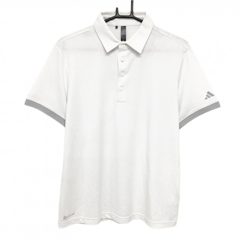 アディダス 半袖ポロシャツ 白 HEAT.RDY ストレッチ メンズ L ゴルフウェア adidas