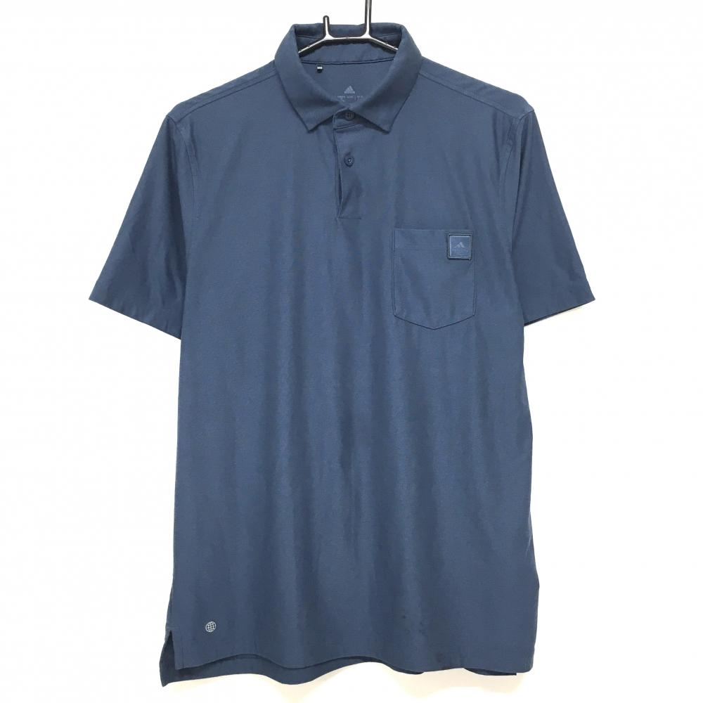アディダス 半袖ポロシャツ ネイビー 胸ポケット  メンズ L ゴルフウェア adidas