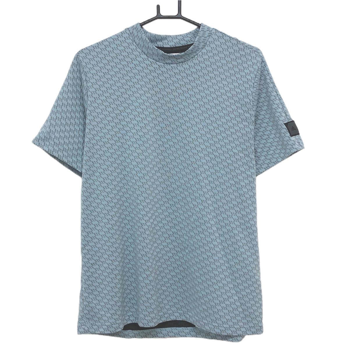 【超美品】アディダス Tシャツ スモーキーグリーン×黒 総柄  メンズ L ゴルフウェア adidas
