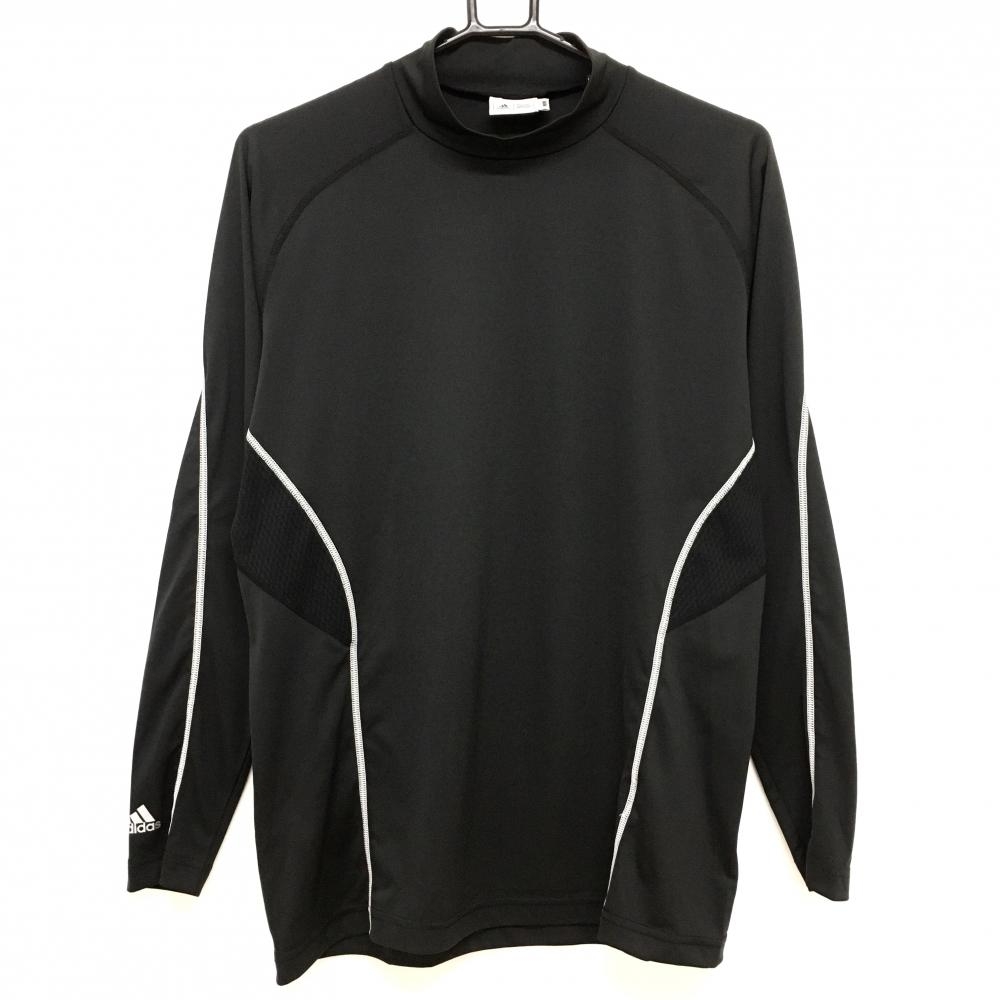 【超美品】アディダス インナーシャツ 黒×白 ステッチ サイド一部メッシュ生地  メンズ M/M ゴルフウェア adidas
