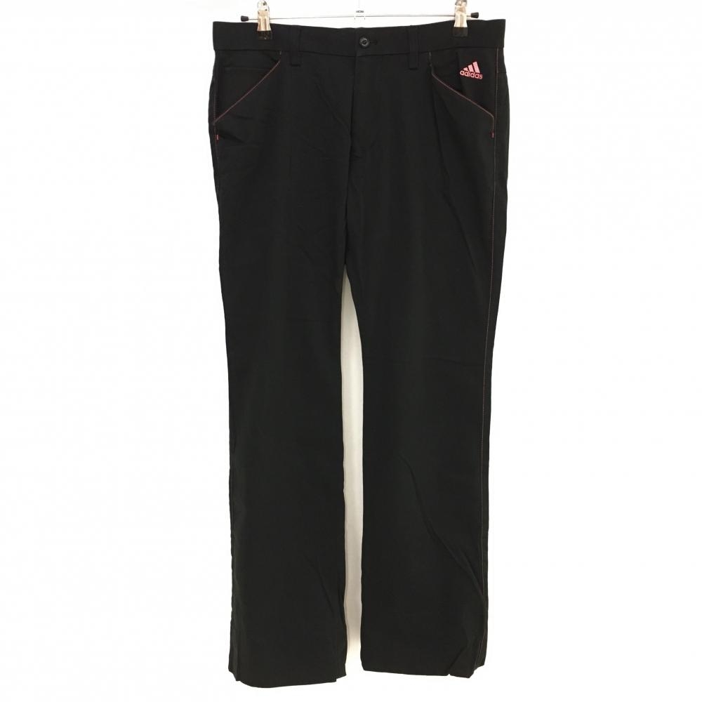 アディダス パンツ 黒×ピンク シンプル ロゴ刺しゅう メンズ 85 ゴルフウェア adidas