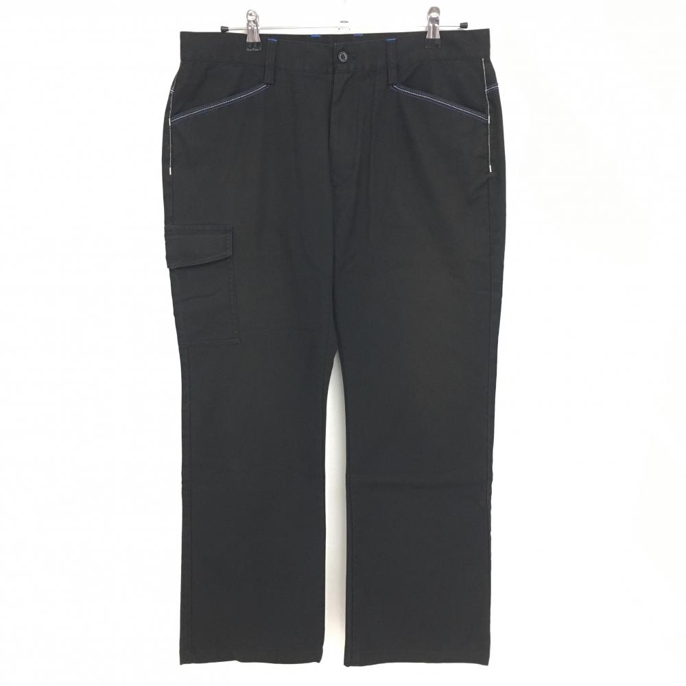 アディダス パンツ 黒×ブルー ステッチ コットン混  メンズ 88 ゴルフウェア adidas