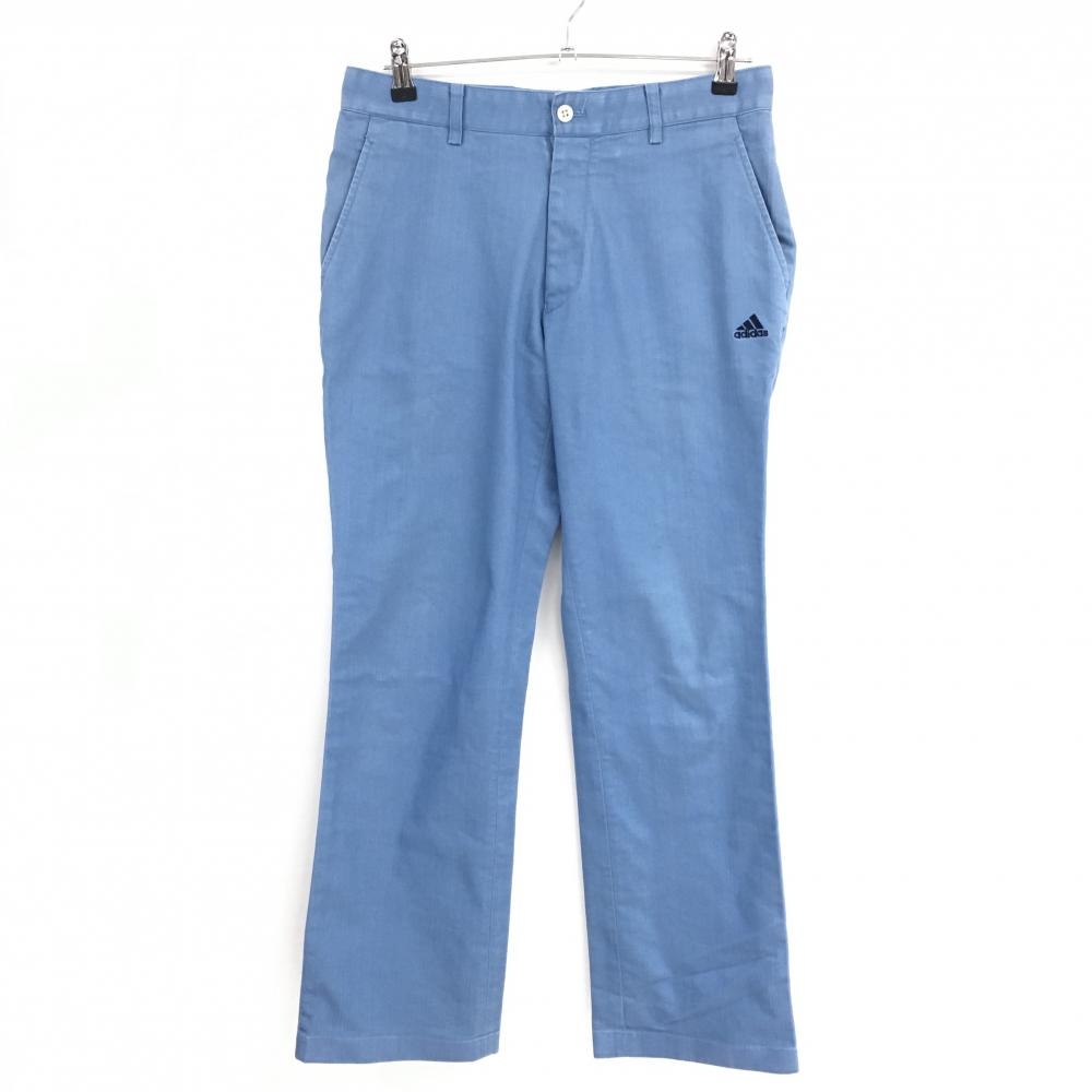 アディダス パンツ ライトブルー ロゴ刺しゅう メンズ 82 ゴルフウェア adidas