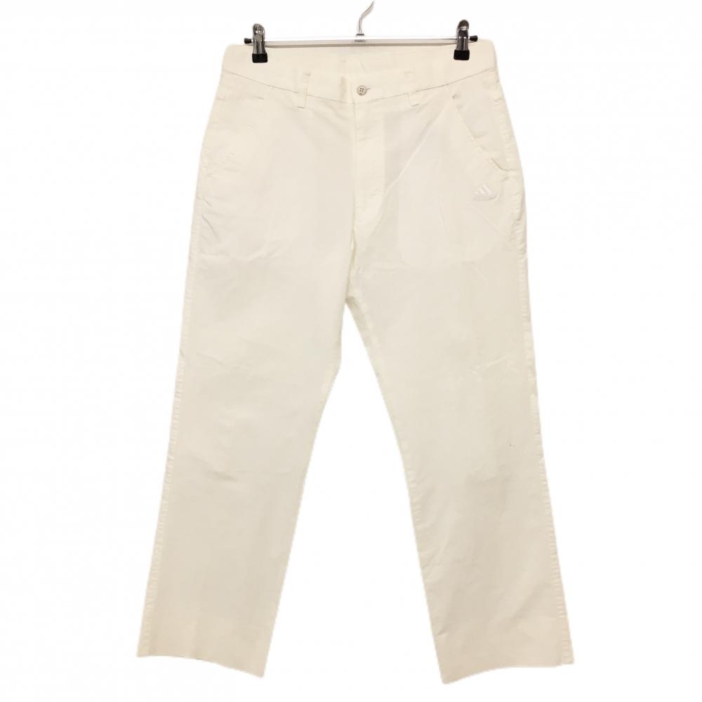アディダス パンツ アイボリー シンプル ロゴ刺しゅう ストレッチ  メンズ 85 ゴルフウェア adidas