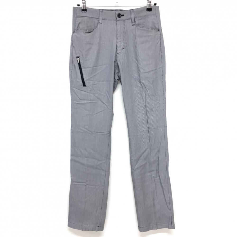 【美品】アディダス パンツ ネイビー×白 細千鳥格子 メンズ 76 ゴルフウェア adidas