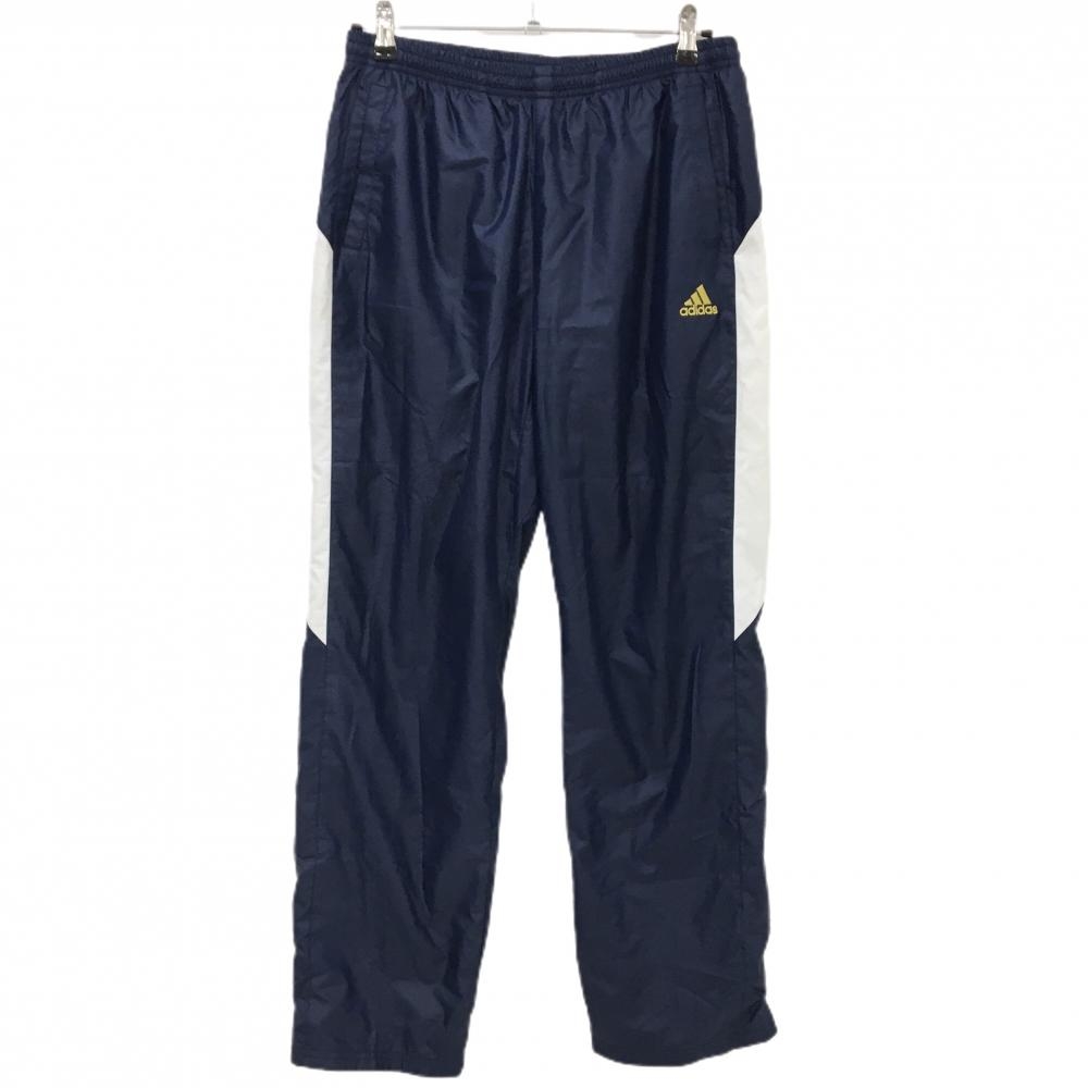 アディダス パンツ ネイビー×白 裏地メッシュ ロゴ刺しゅう メンズ O ゴルフウェア adidas