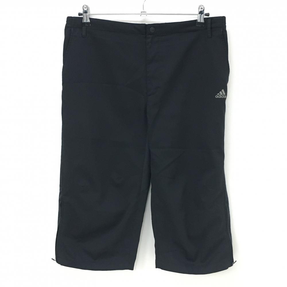 アディダス 半端丈パンツ 黒×レッド サイド3ライン メンズ O/XG(XL) ゴルフウェア adidas
