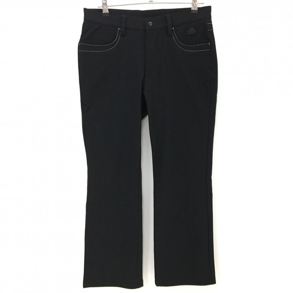 【超美品】アディダス ストレッチパンツ 黒 後ポケット3ライン  メンズ 82 ゴルフウェア adidas