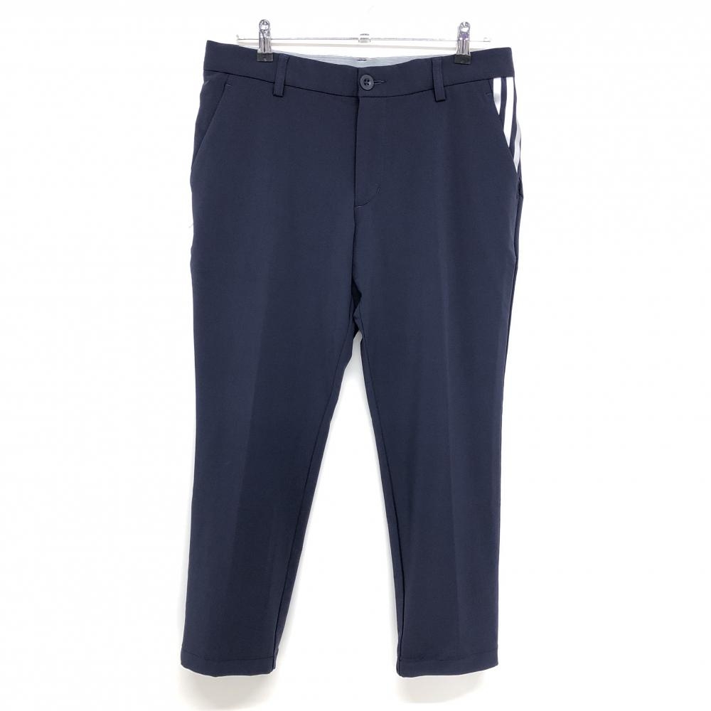【美品】アディダス パンツ ネイビー×シルバー ポケット口3ライン  メンズ J/85 ゴルフウェア adidas