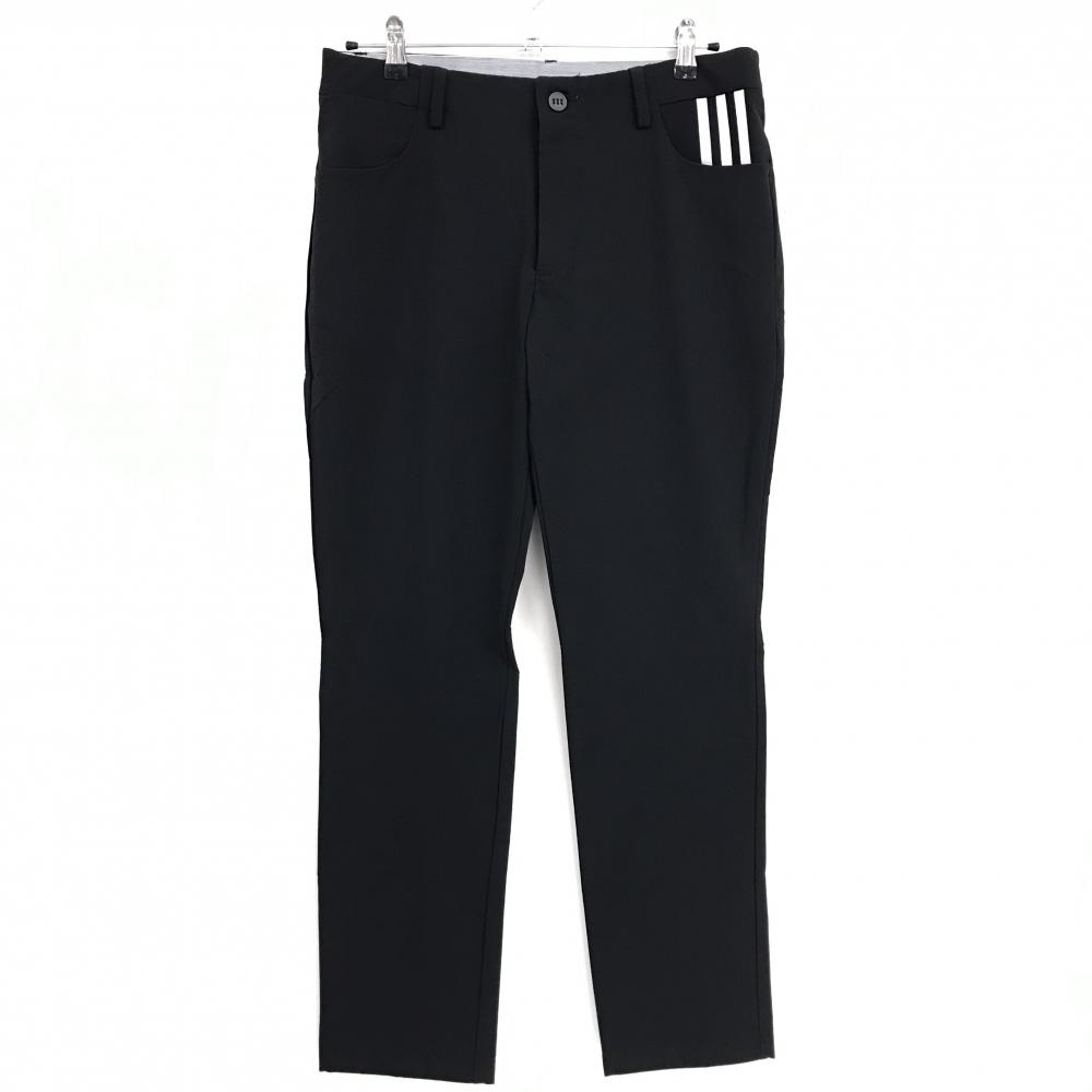 アディダス パンツ 黒×シルバー ポケット口3ライン ストレッチ  メンズ 82 ゴルフウェア adidas