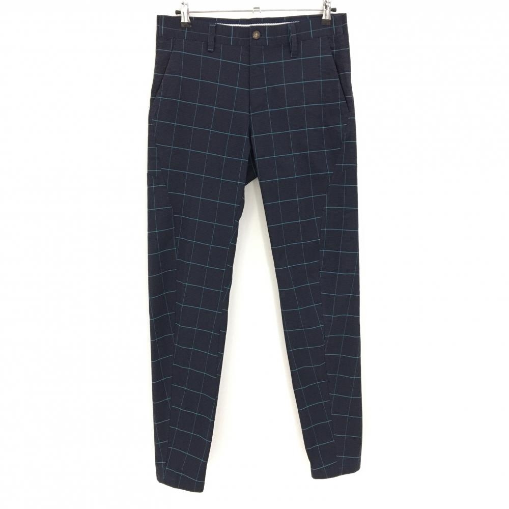 アディダス パンツ ネイビー×ブルーグリーン 格子柄  メンズ 82 ゴルフウェア adidas