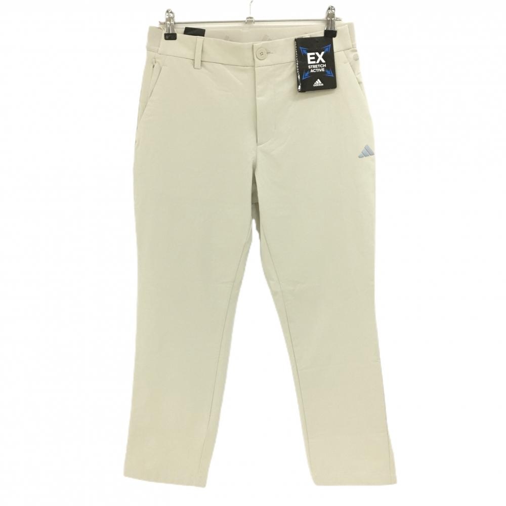 【新品】アディダス パンツ ベージュ ストレッチ ウエスト一部ゴム メンズ 85 ゴルフウェア adidas
