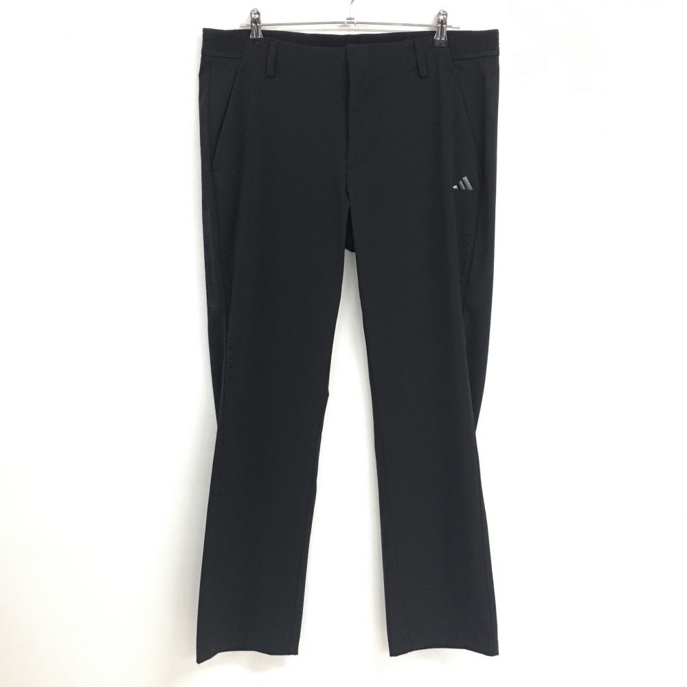 【超美品】アディダス パンツ 黒 サイドパンチング 薄手 ロゴ  メンズ 96 ゴルフウェア 2024年モデル adidas