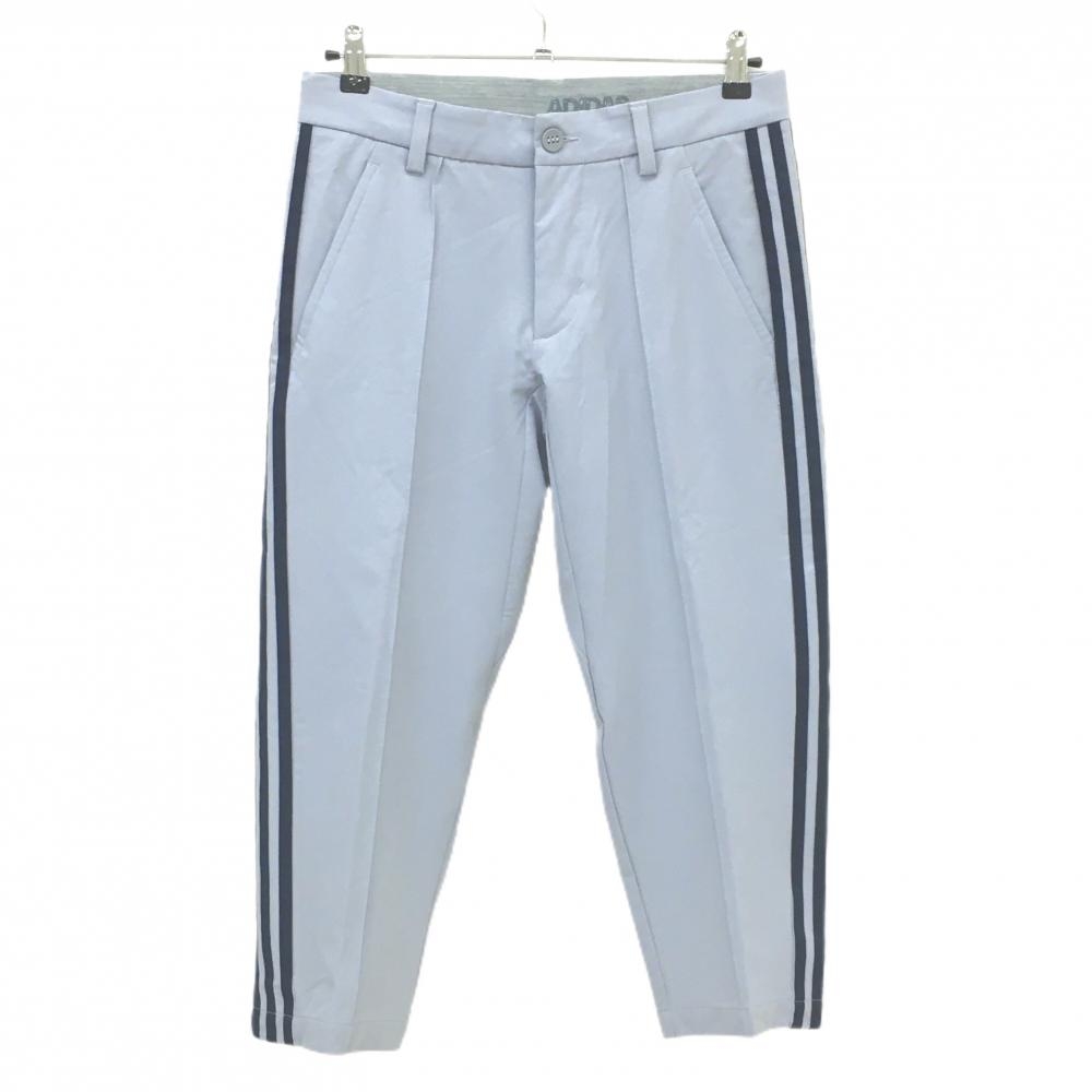 アディダス 半端丈パンツ ライトグレー×ネイビー サイド3ライン ストレッチ  メンズ 76 ゴルフウェア adidas