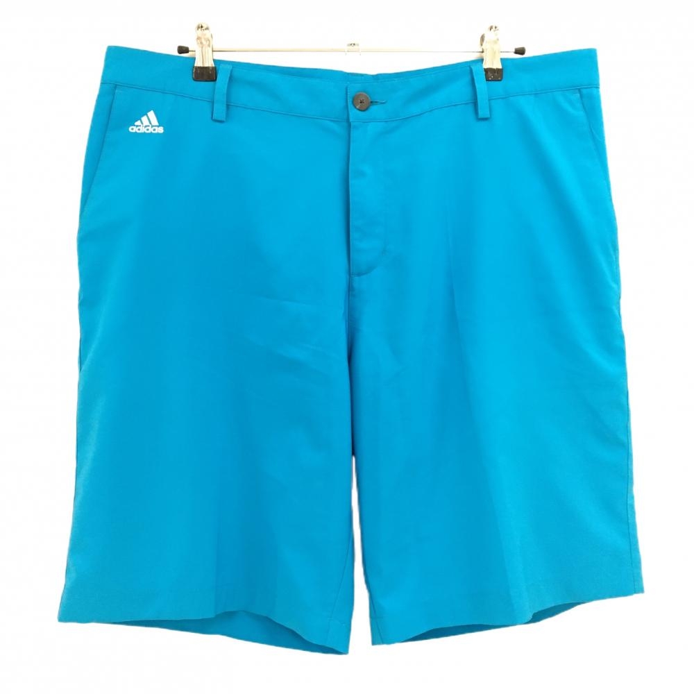 【美品】アディダス ハーフパンツ ライトブルー 後ろ3ライン  メンズ 38 ゴルフウェア 大きいサイズ adidas