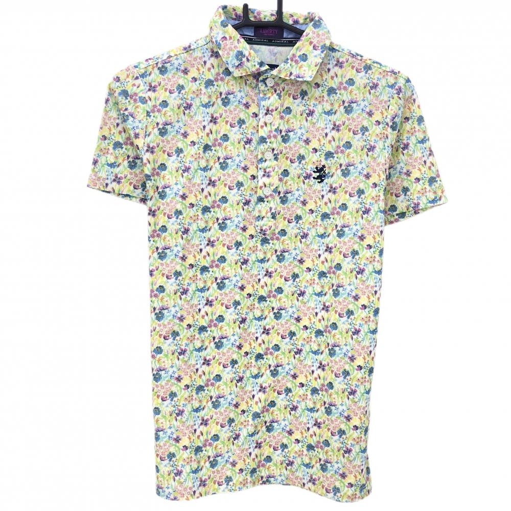【超美品】アドミラル 半袖ポロシャツ マルチカラー 花柄 LIBERTY メンズ M ゴルフウェア Admiral