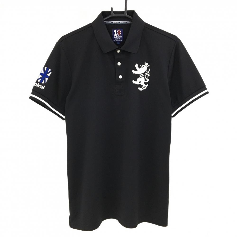 アドミラル 半袖ポロシャツ 黒 ロゴ刺しゅう  メンズ LL ゴルフウェア Admiral