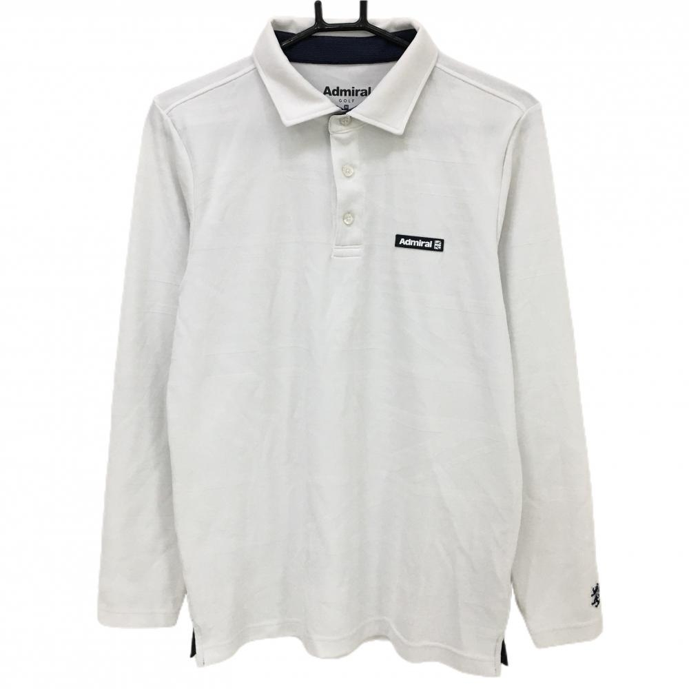 【超美品】アドミラル 長袖ポロシャツ 白 ユニオンジャック織生地  メンズ M ゴルフウェア 2023年モデル Admiral