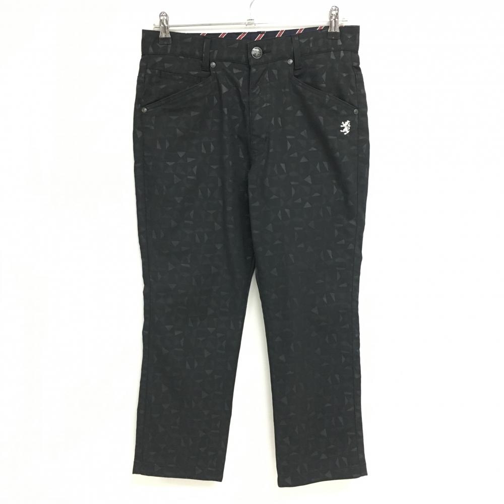 【美品】アドミラル パンツ 黒 トライアングル総柄 イカリ刺しゅう メンズ M ゴルフウェア Admiral