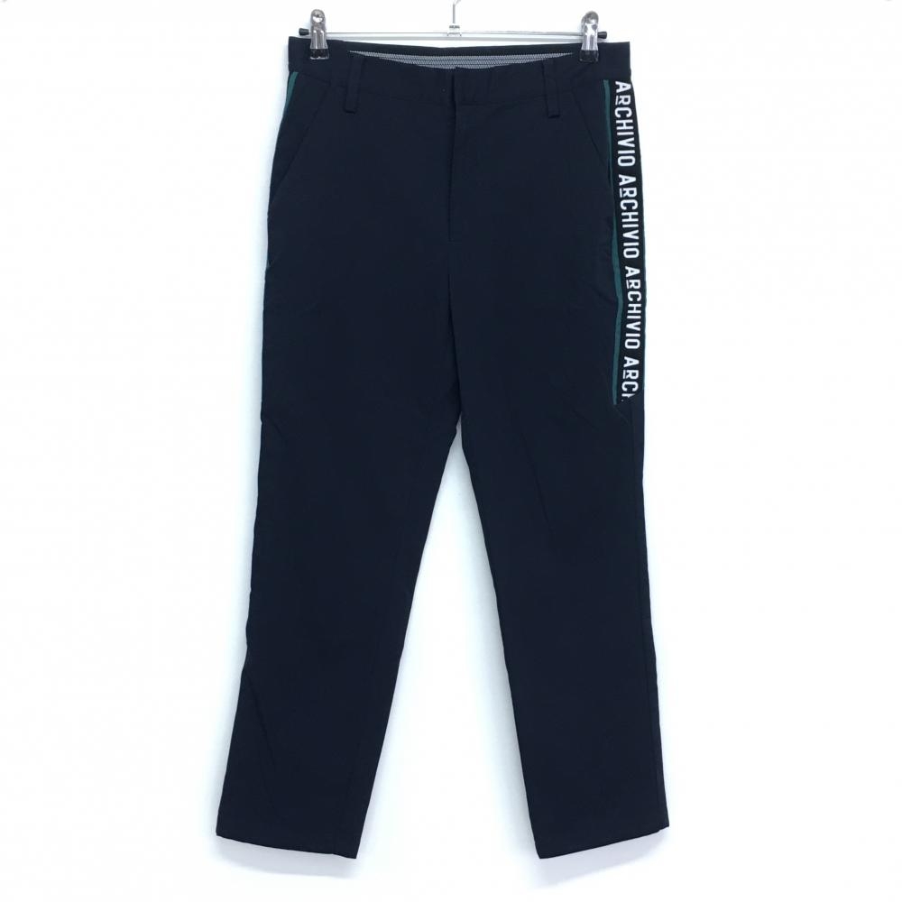 【美品】アルチビオ パンツ ネイビー×白 撥水 サイドロゴ メンズ 46 ゴルフウェア 2023年モデル カタログ掲載 archivio