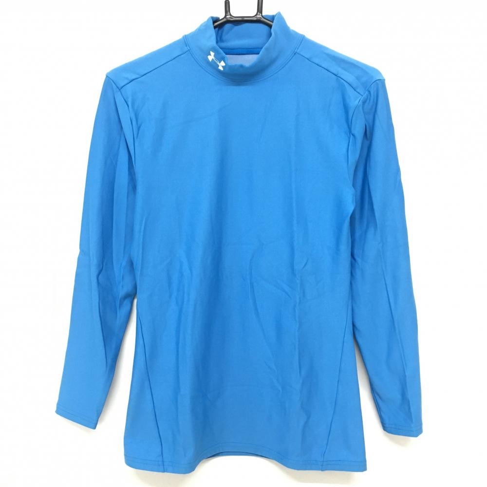 アンダーアーマー ハイネックインナーシャツ ブルー ロゴ刺しゅう  メンズ XL ゴルフウェア UNDER ARMOUR