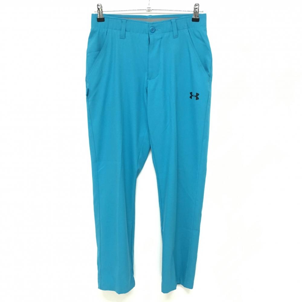 【美品】アンダーアーマー パンツ ライトブルー ストレッチ STORM ウエスト内側ゴム メンズ 30/40/76 ゴルフウェア UNDER ARMOUR