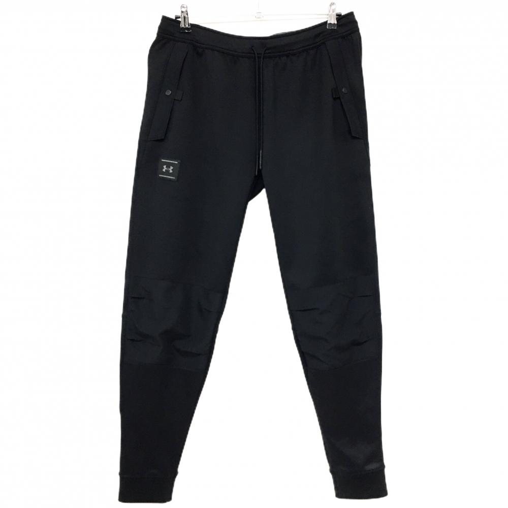【美品】アンダーアーマー ジョガーパンツ 黒 ウエストゴム＆調節紐  メンズ 2XL/2TG/EEG ゴルフウェア UNDER ARMOUR