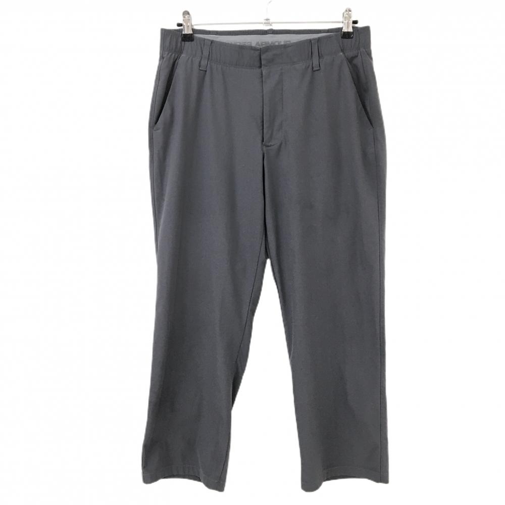 【美品】アンダーアーマー パンツ グレー ウエストゴ ストレッチ メンズ 34/36 ゴルフウェア UNDER ARMOUR