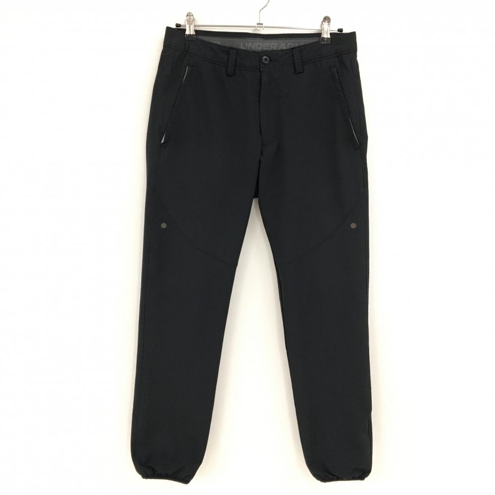 【美品】アンダーアーマー パンツ 黒 ストレッチ ジップポケット 裏地付き メンズ LG/G/G ゴルフウェア UNDER ARMOUR