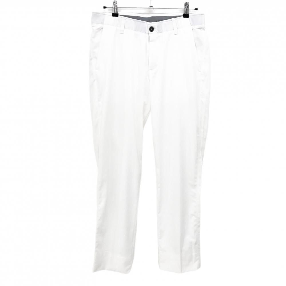 【美品】アンダーアーマー パンツ 白 シンプル バックロゴ メンズ 34/36 ゴルフウェア UNDER ARMOUR