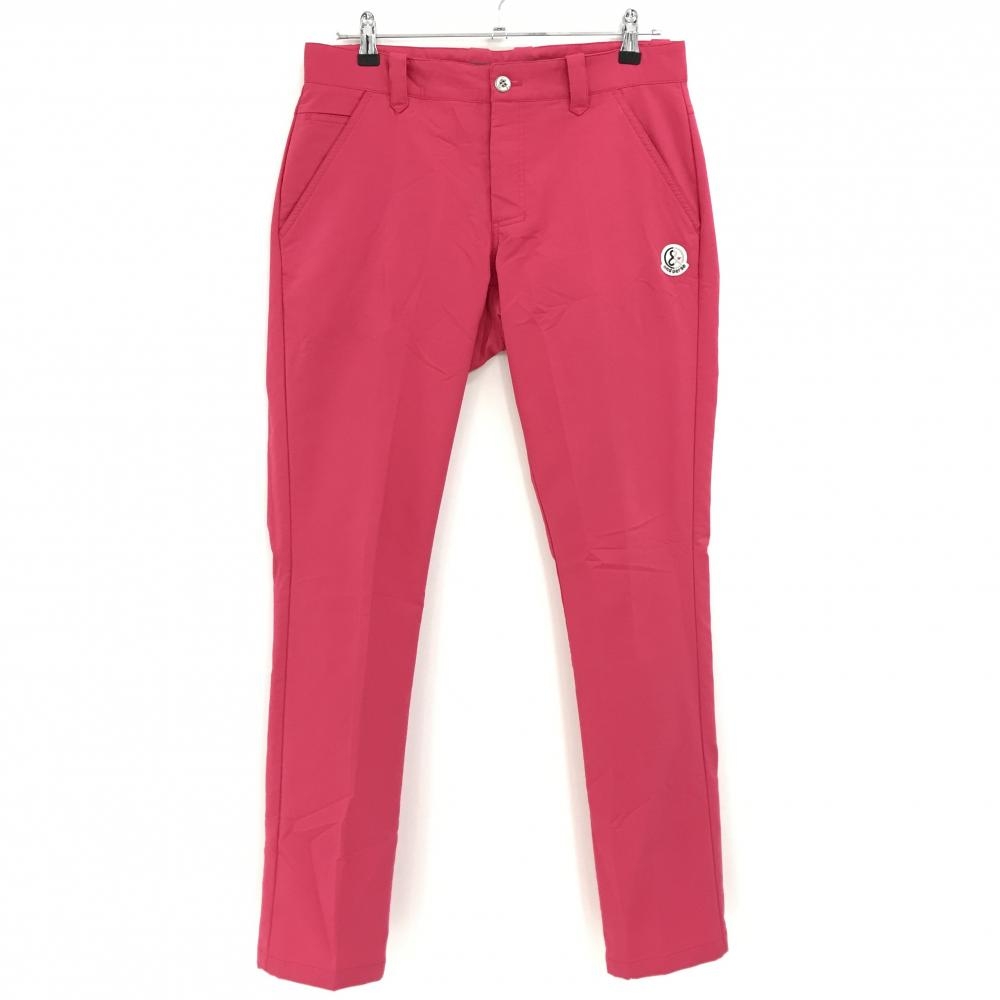 【美品】アンパスィ パンツ ピンク×白 ロゴワッペン バックプリント  メンズ 82 ゴルフウェア and per se