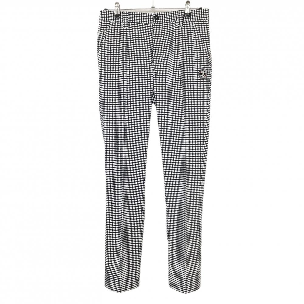 【美品】アンパスィ パンツ ダークネイビー×白 ドット ストレッチ メンズ L ゴルフウェア and per se