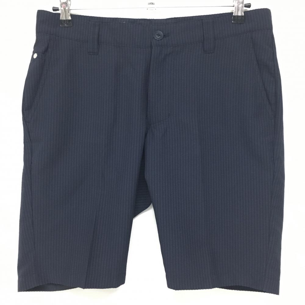 【超美品】アンパスィ ハーフパンツ ネイビー ストライプ地模様  メンズ 82 ゴルフウェア and per se