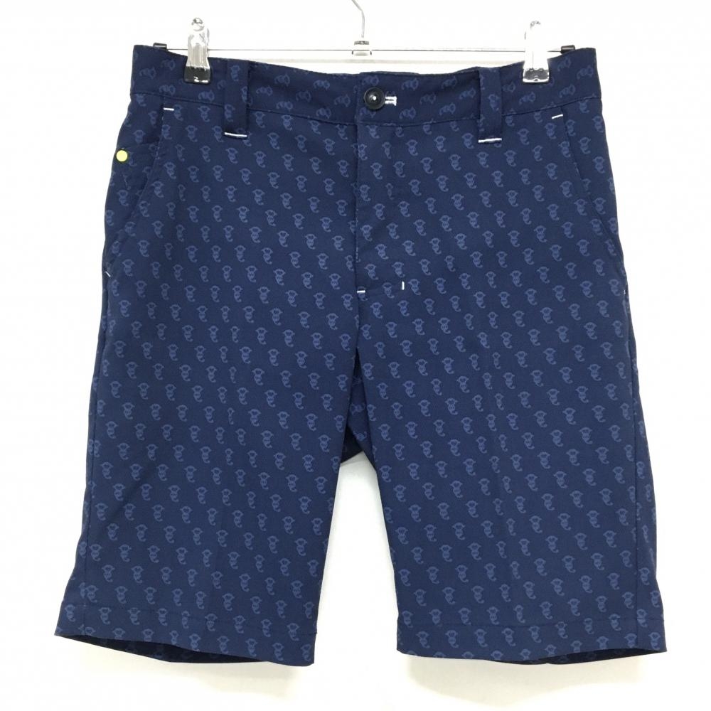 アンパスィ ハーフパンツ ネイビー アンパンジー総柄  メンズ M ゴルフウェア and per se